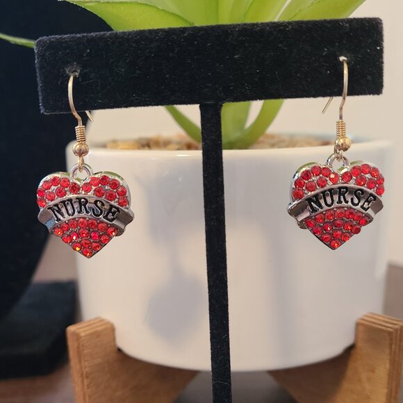 Handmade Heart Shaped "Nurse" Dangle Drop Earrings NEW Multi-Color Ladies Casual - Picture 4 of 6